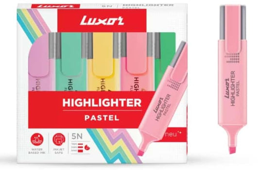 Luxor Pastel Highlighter Assorted Set of 5