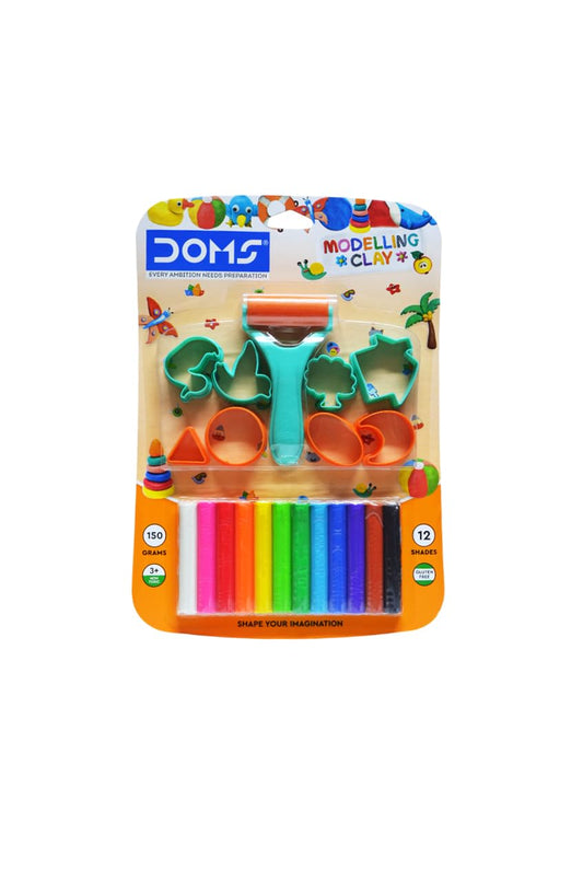 DOMS Modelling Clay 12 Shades New, Multicolor