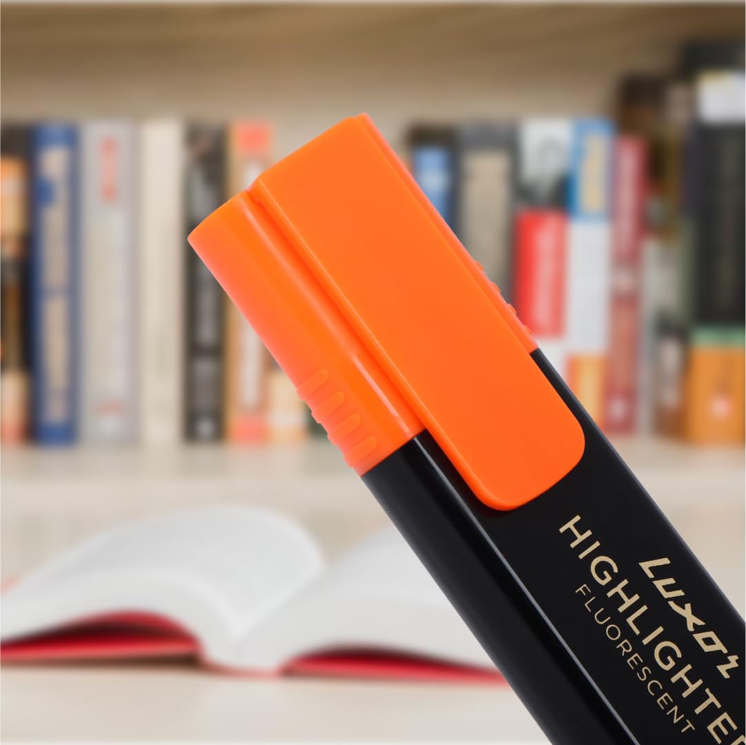 Luxor Highlighter Fluorescent | Assorted | Set of 5 | Versatile: School, Home & Office | Perfect for Professional & Student Work