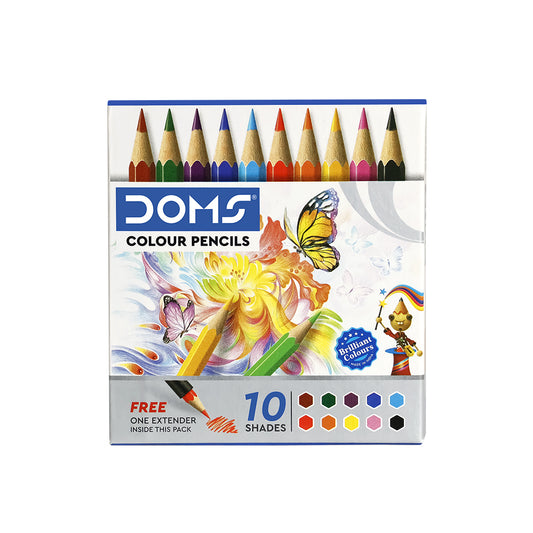 DOMS Colour Pencil 10 Shades – Half Size